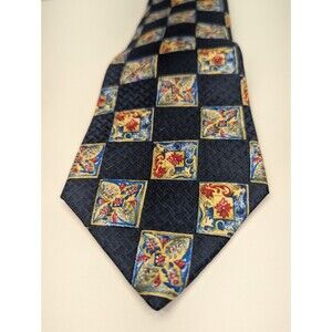 Tom‎ James Checkered Blue Silk Pointed Classic Necktie Tie